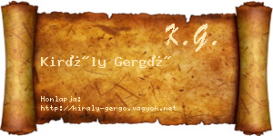 Király Gergő névjegykártya